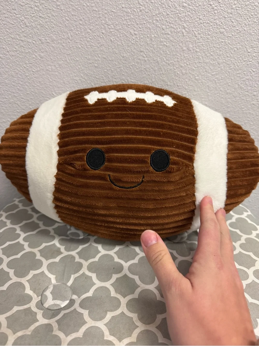 Hobby Lobby Brown and White Plush Football Pillow